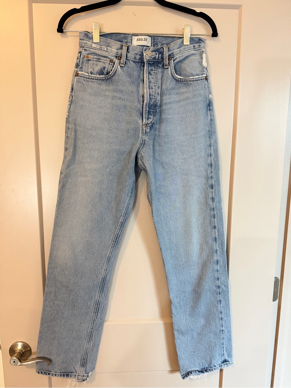 Agolde Size 25 Light Wash Straight Jeans